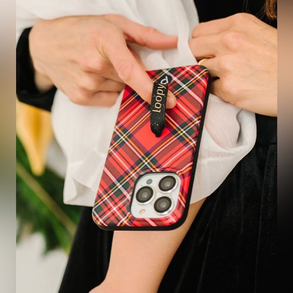 Loopy Case iPhone 14 Pro Max Red Tartan Plaid
